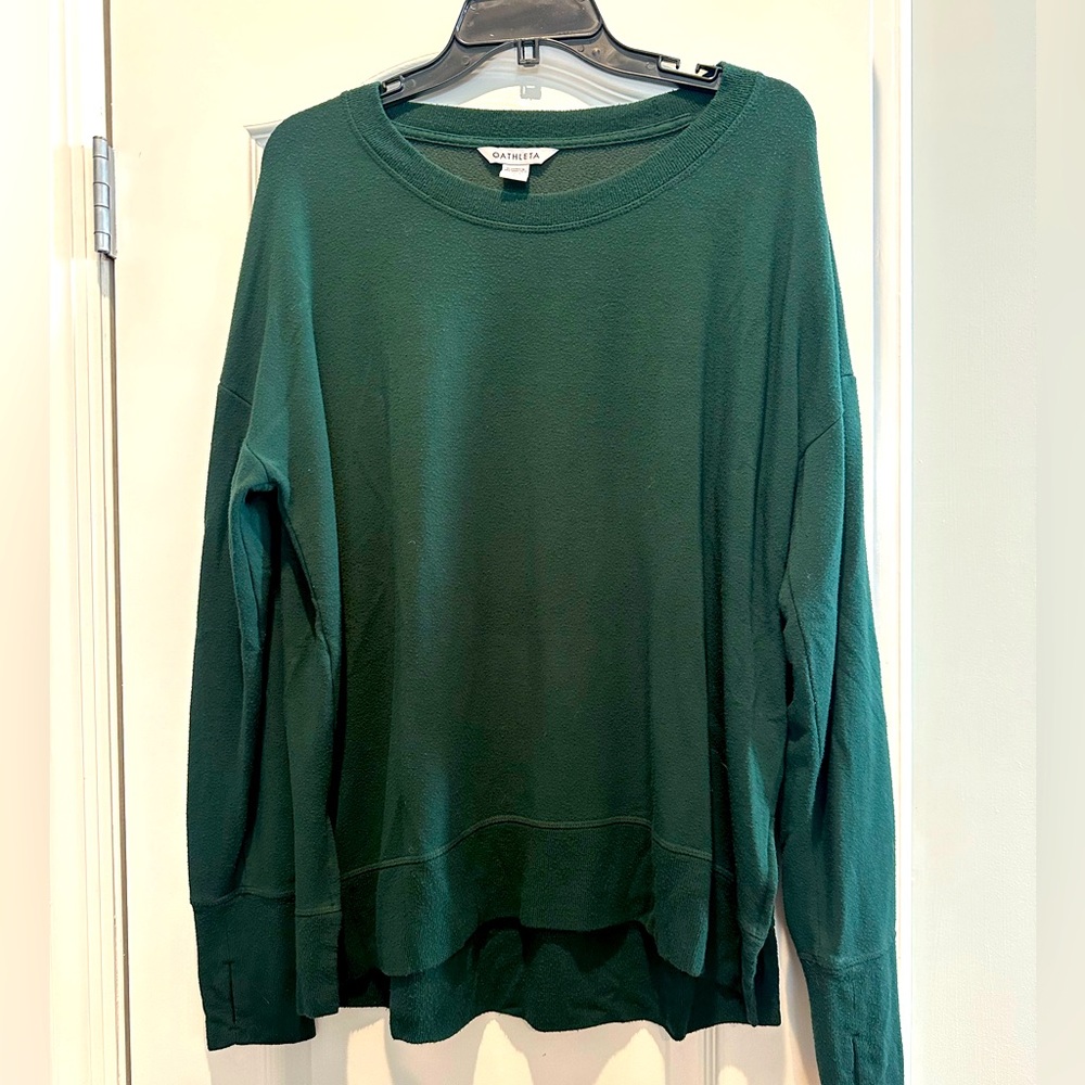 Athleta Coaster Luxe Sweatshirt Seaweed Snack size large.
